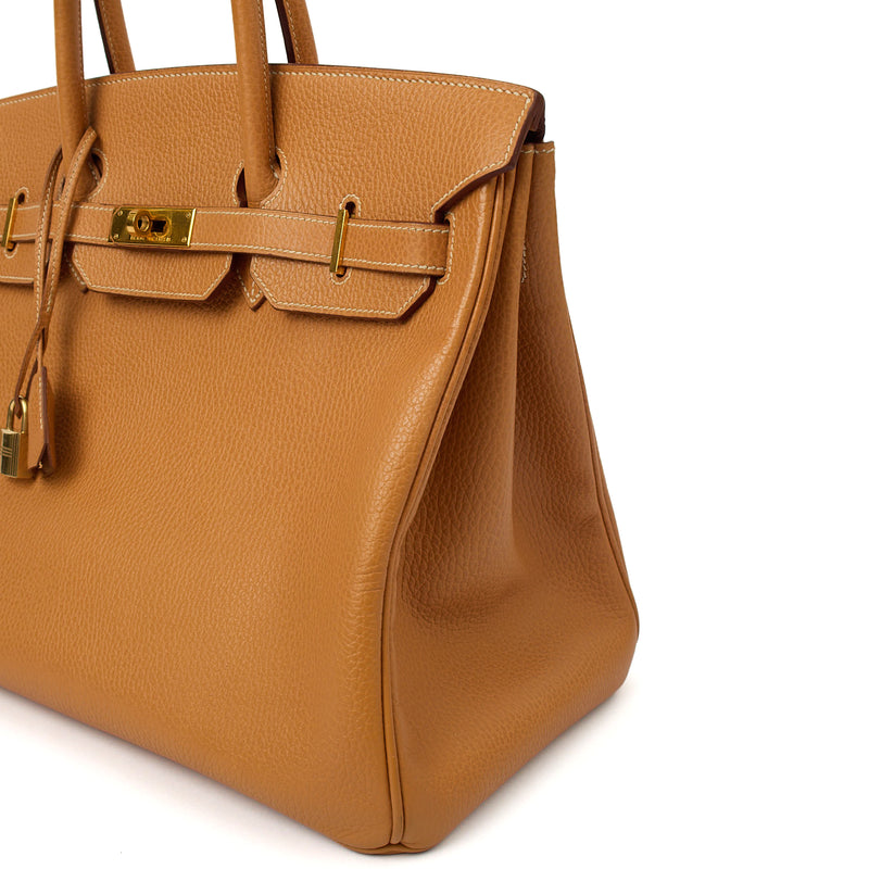 Picture of Hermes Tote Birkin 35 in Gold, Ardennes
