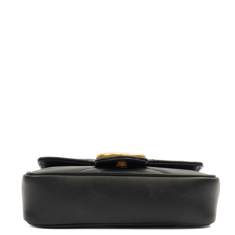 Picture of Gucci Mini Bag Marmont Shoulder Flap Bag - Super Mini in Black, Leather