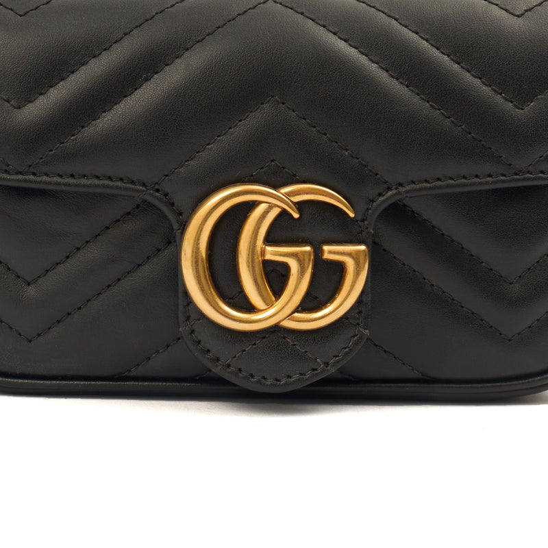 Picture of Gucci Mini Bag Marmont Shoulder Flap Bag - Super Mini in Black, Leather