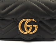 Picture of Gucci Mini Bag Marmont Shoulder Flap Bag - Super Mini in Black, Leather