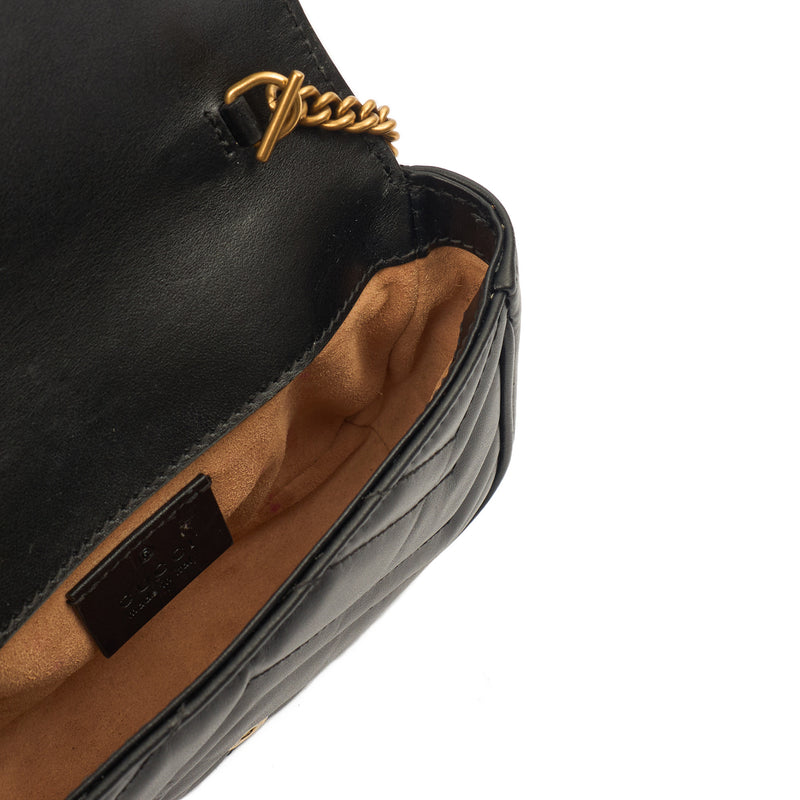 Picture of Gucci Mini Bag Marmont Shoulder Flap Bag - Super Mini in Black, Leather