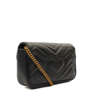 Picture of Gucci Mini Bag Marmont Shoulder Flap Bag - Super Mini in Black, Leather
