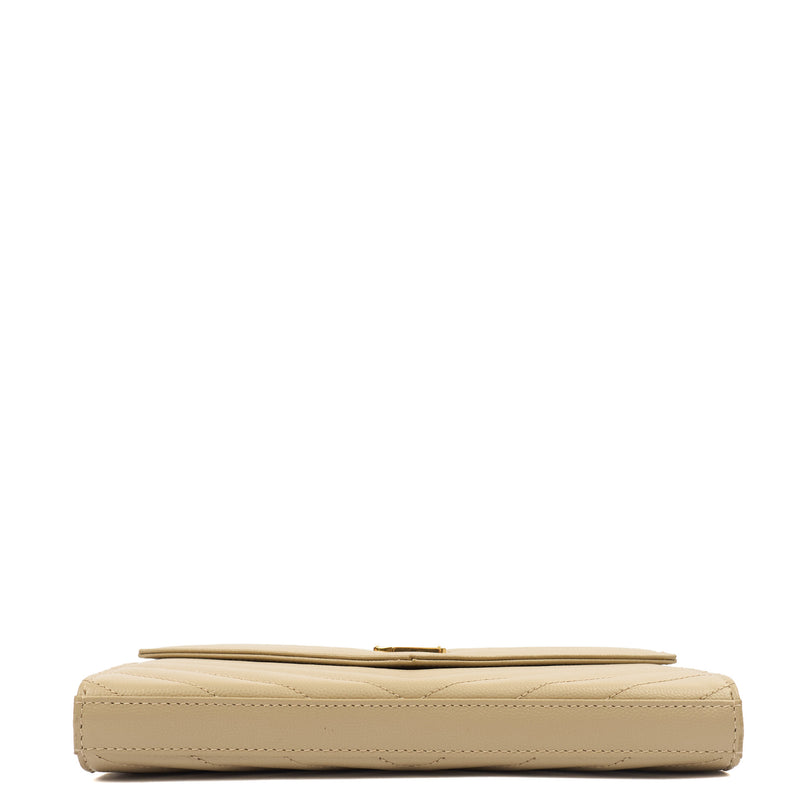 Picture of Saint Laurent Cross Body Envelope Wallet on Chain in White, Leather