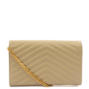 Picture of Saint Laurent Cross Body Envelope Wallet on Chain in White, Leather
