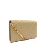 Picture of Saint Laurent Cross Body Envelope Wallet on Chain in White, Leather