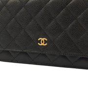 Picture of Chanel Cross Body Wallet on Chain in Black, Caviar Leather