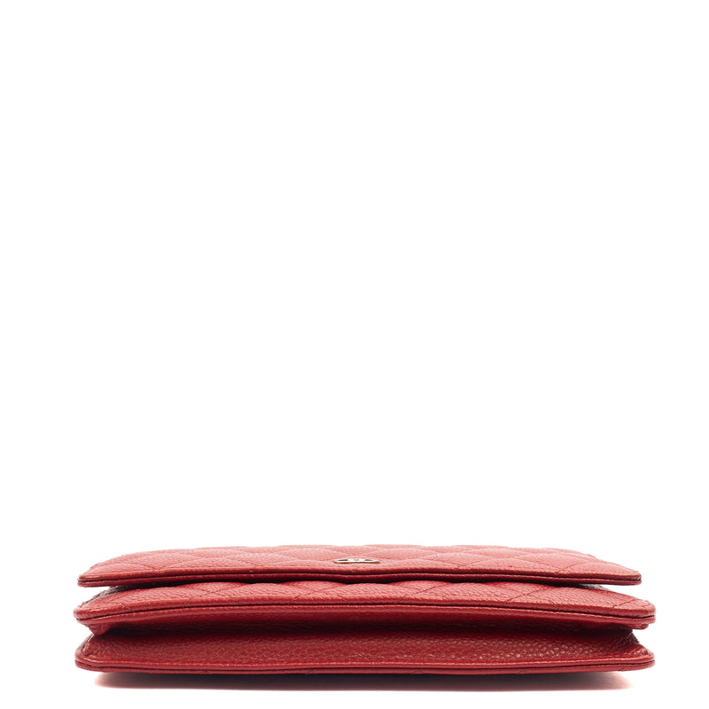 Picture of Chanel Cross Body Wallet on Chain in Red, Caviar Leather