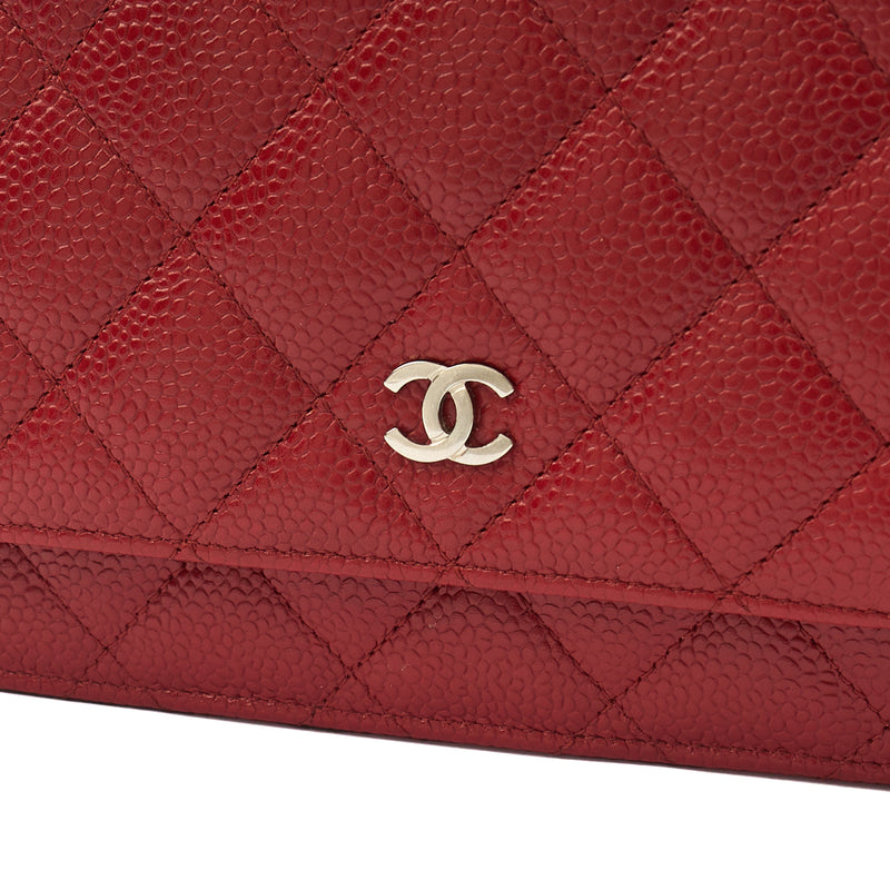 Picture of Chanel Cross Body Wallet on Chain in Red, Caviar Leather