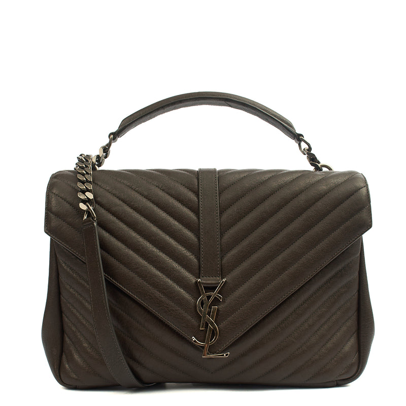 Picture of Saint Laurent Shoulder Bag College - Medium in Brown, Calfskin Leather