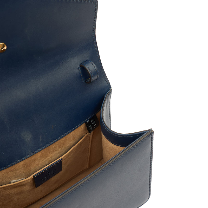 Picture of Gucci Cross Body Sylvie Top Handle Bag in Blue, Leather