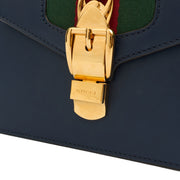 Picture of Gucci Cross Body Sylvie Top Handle Bag in Blue, Leather