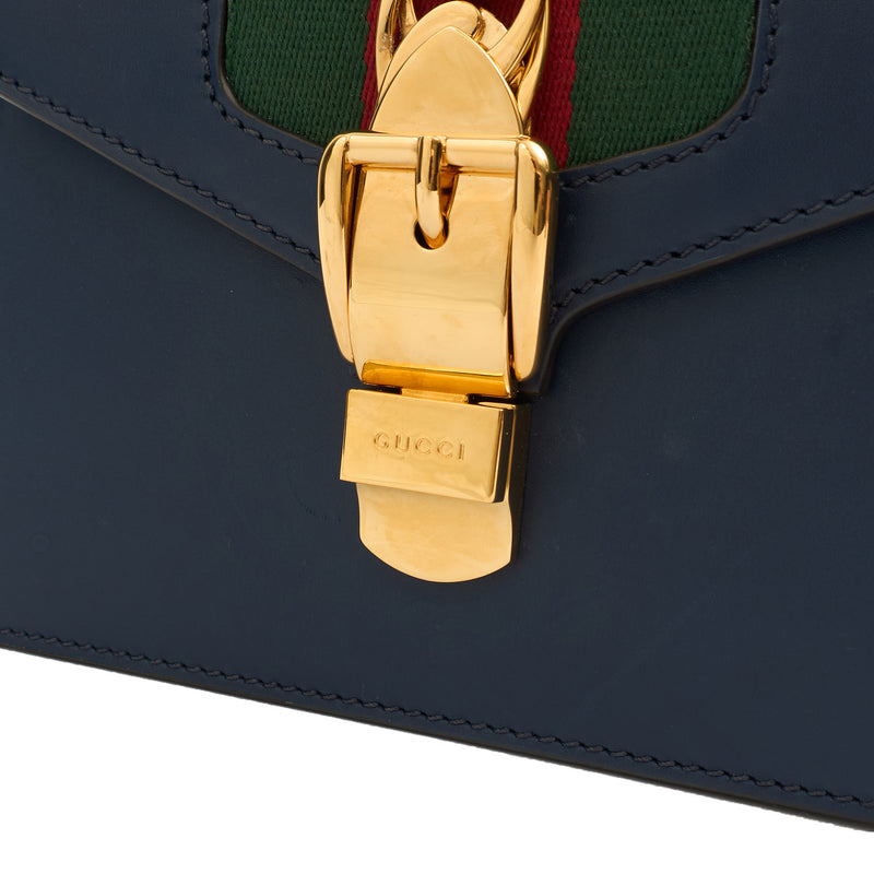 Picture of Gucci Cross Body Sylvie Top Handle Bag in Blue, Leather
