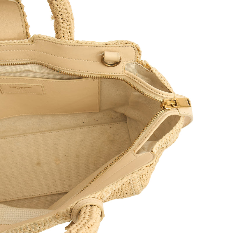 Picture of Saint Laurent Tote Cabas Downtown Straw in invalid, Raffia