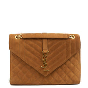 Picture of Saint Laurent Cross Body Envelope Shoulder Bag - Small in Brown, Suede