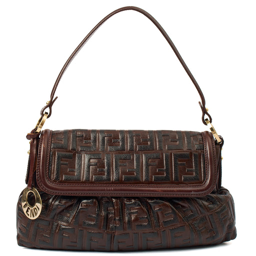 Picture of Fendi Shoulder Bag Chef Flap Bag in Brown, Leather