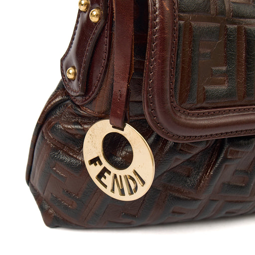 Picture of Fendi Shoulder Bag Chef Flap Bag in Brown, Leather