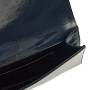 Picture of Saint Laurent Clutch Cassandra Clutch in Blue, Patent Leather