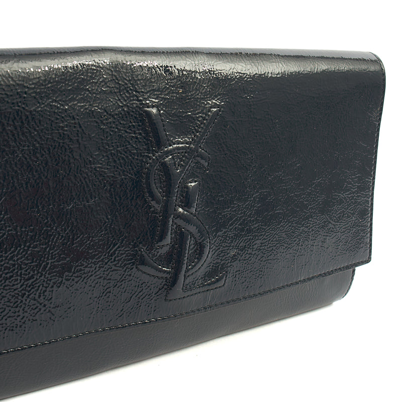 Picture of Saint Laurent Clutch Cassandra Clutch in Blue, Patent Leather