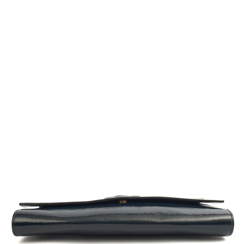 Picture of Saint Laurent Clutch Cassandra Clutch in Blue, Patent Leather