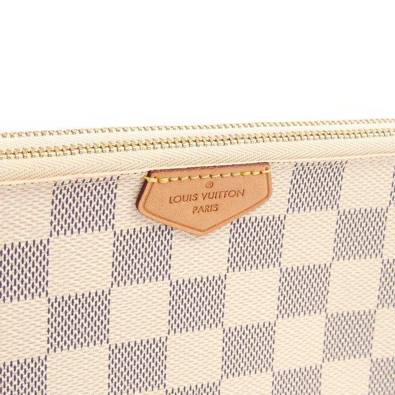 Picture of Louis Vuitton Cross Body Double Zip Pochette in Damier Azur, Canvas
