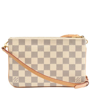 Picture of Louis Vuitton Cross Body Double Zip Pochette in Damier Azur, Canvas