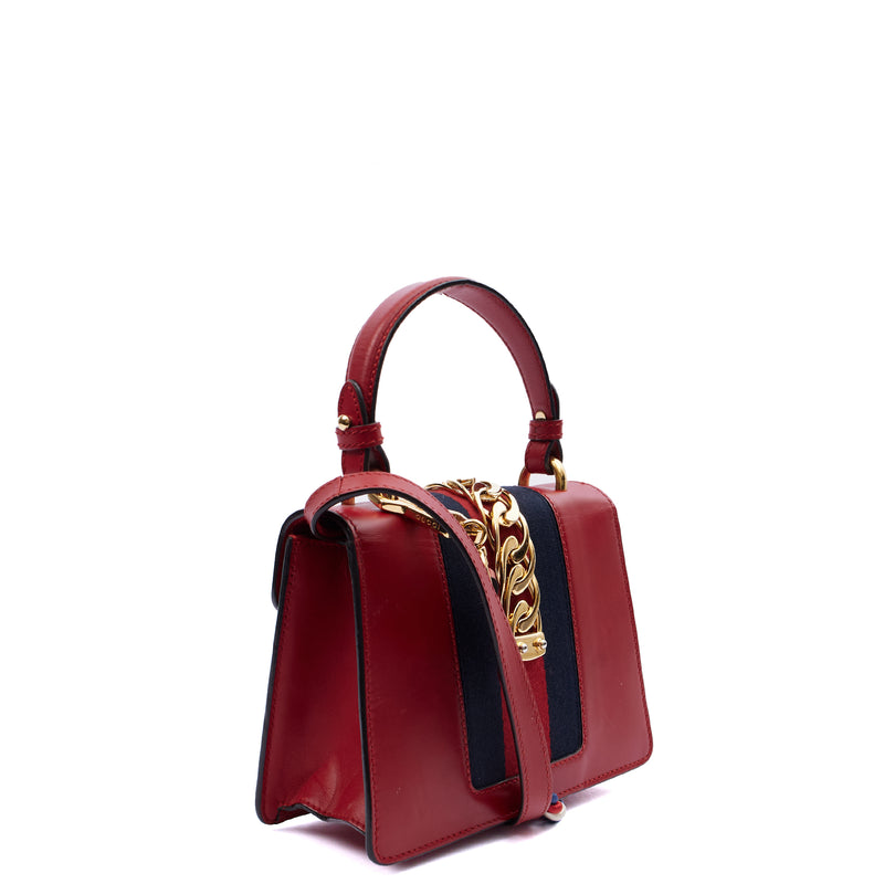 Picture of Gucci Shoulder Bag Sylvie Chain - Mini in Red, Leather