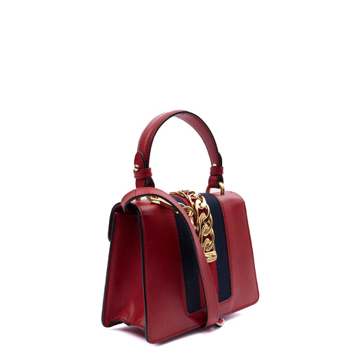 Picture of Gucci Shoulder Bag Sylvie Chain - Mini in Red, Leather