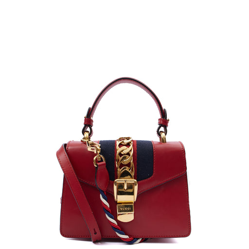 Picture of Gucci Shoulder Bag Sylvie Chain - Mini in Red, Leather