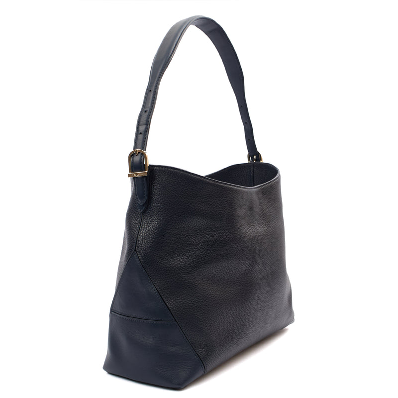 Picture of Aspinal of London Shoulder Bag London Tote - Midi in Navy, Leather