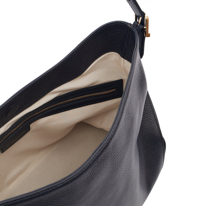 Picture of Aspinal of London Shoulder Bag London Tote - Midi in Navy, Leather