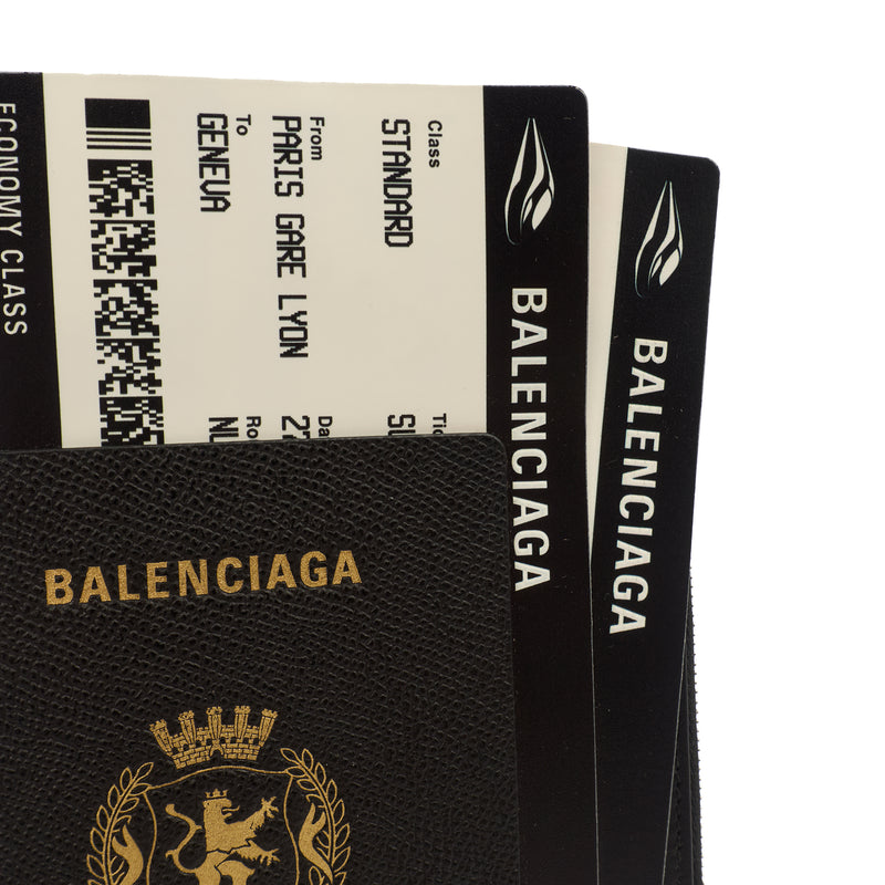 Picture of Balenciaga Bag Charm Zip Wallet in Black, Leather