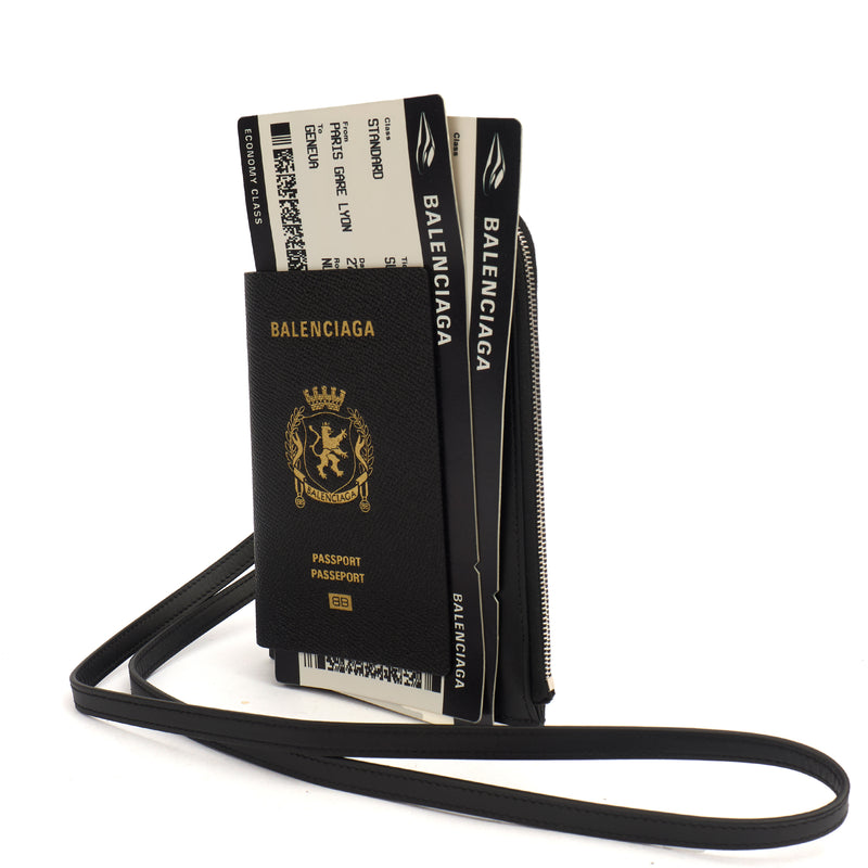 Picture of Balenciaga Bag Charm Zip Wallet in Black, Leather