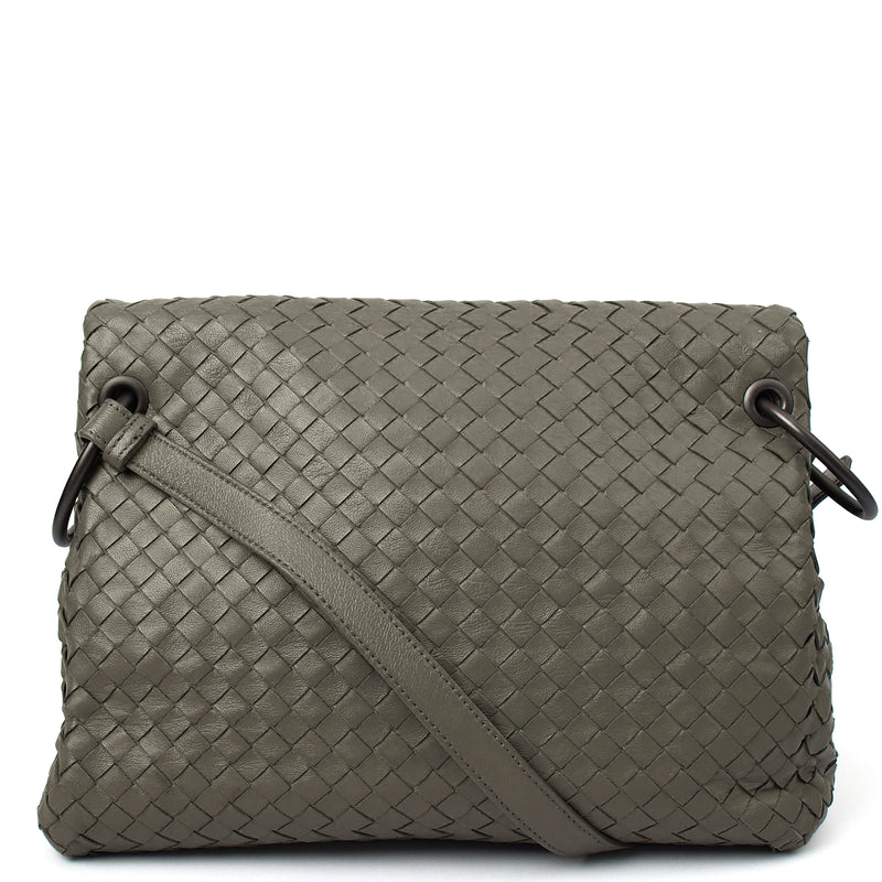 Picture of Bottega Veneta Satchel Intrecciato Messenger in Green, Intrecciato Nappa
