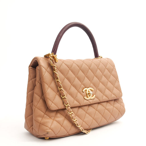 Picture of Chanel Top Handle Coco Handle- Medium  in Cream, Caviar Leather
