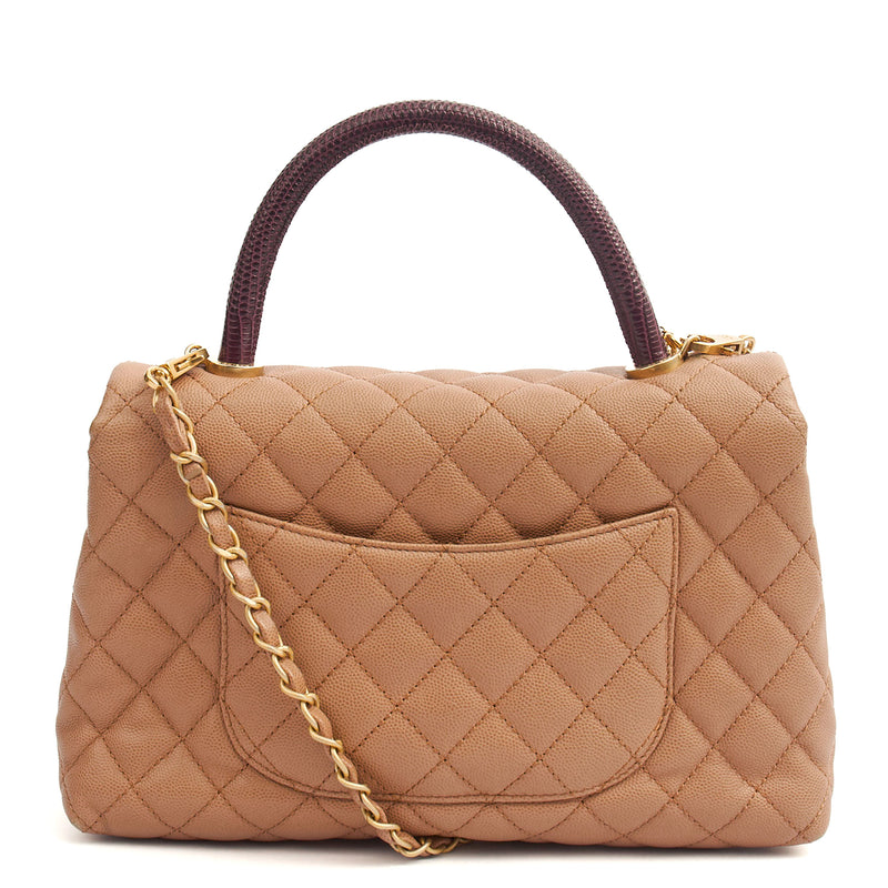 Picture of Chanel Top Handle Coco Handle- Medium  in Cream, Caviar Leather