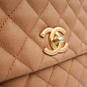 Picture of Chanel Top Handle Coco Handle- Medium  in Cream, Caviar Leather