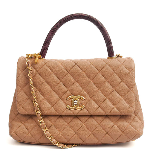 Picture of Chanel Top Handle Coco Handle- Medium  in Cream, Caviar Leather