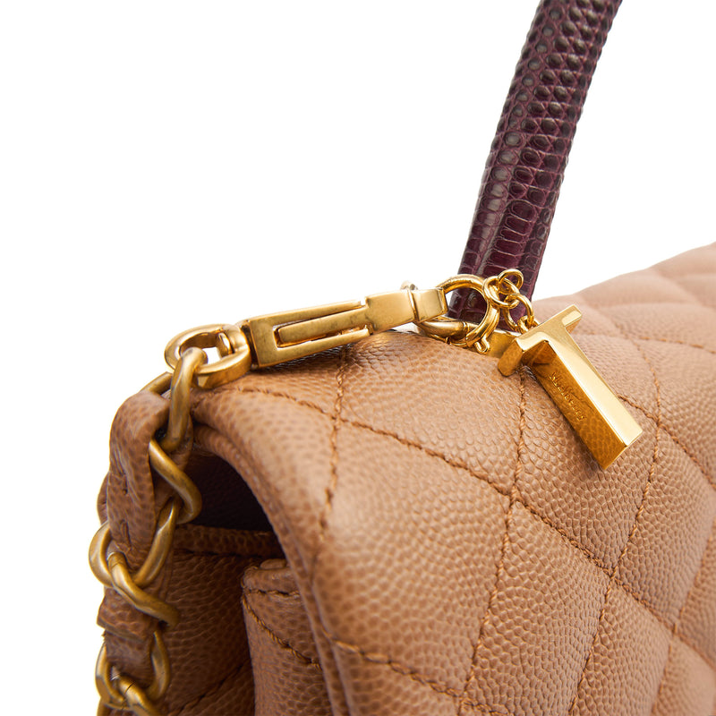 Picture of Chanel Top Handle Coco Handle- Medium  in Cream, Caviar Leather