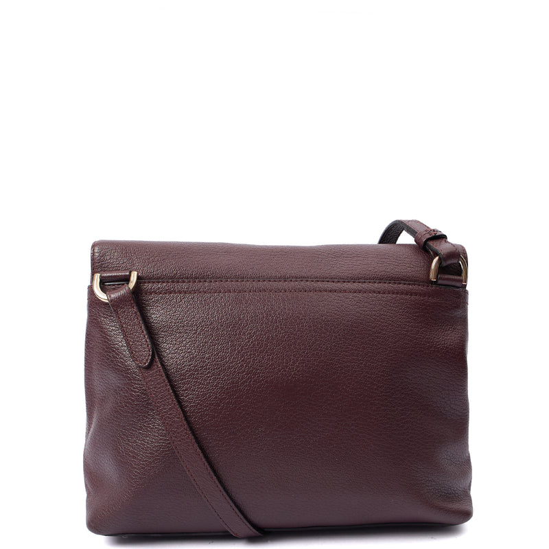 Mulberry Cross Body Freya Satchel in Oxblood, Calfskin Leather