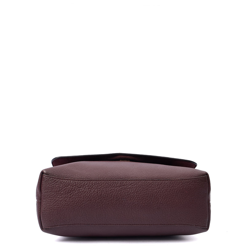 Mulberry Cross Body Freya Satchel in Oxblood, Calfskin Leather