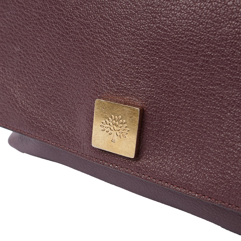 Mulberry Cross Body Freya Satchel in Oxblood, Calfskin Leather