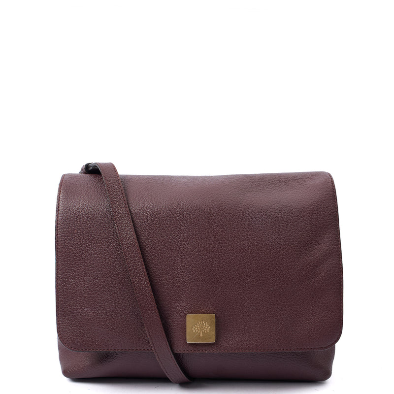 Mulberry Cross Body Freya Satchel in Oxblood, Calfskin Leather