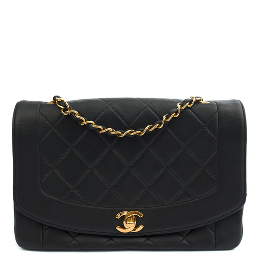 Picture of Chanel Cross Body Diana - Medium in Black, Lambskin Leather