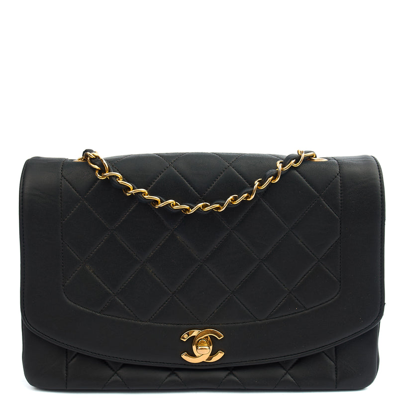 Picture of Chanel Cross Body Diana - Medium in Black, Lambskin Leather