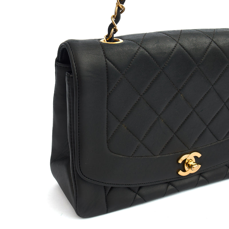 Picture of Chanel Cross Body Diana - Medium in Black, Lambskin Leather