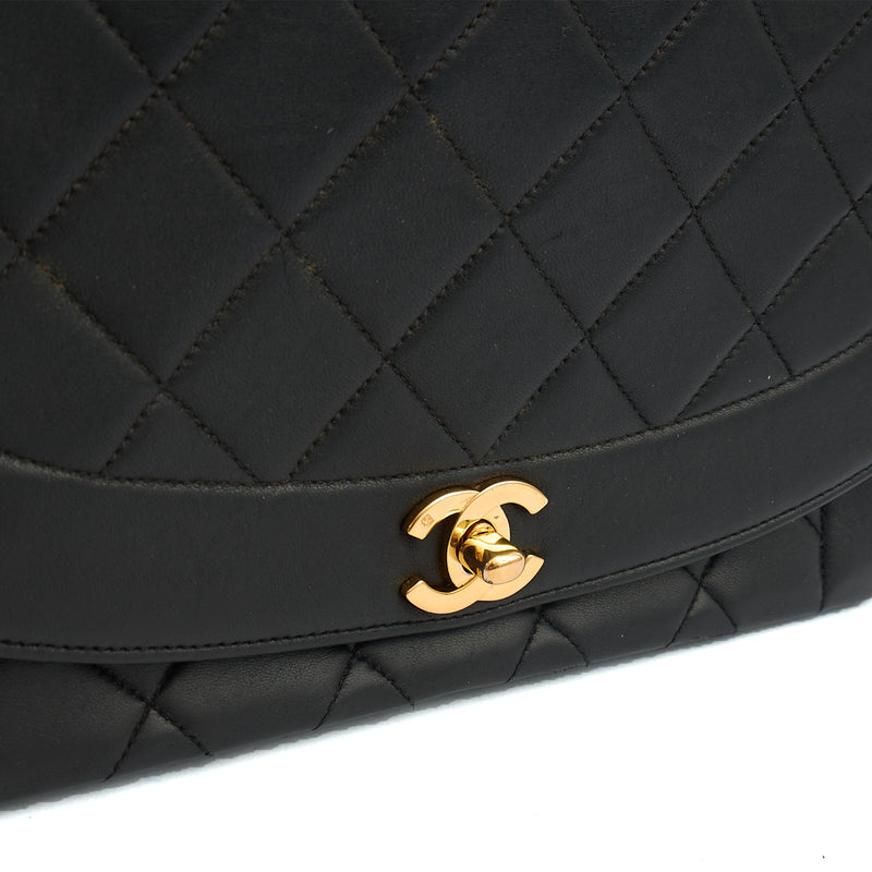 Picture of Chanel Cross Body Diana - Medium in Black, Lambskin Leather