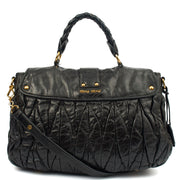 Picture of Miu Miu Cross Body Madras in Black, Patent Leather