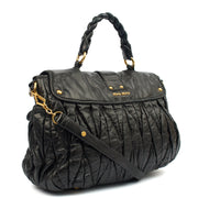 Picture of Miu Miu Cross Body Madras in Black, Patent Leather