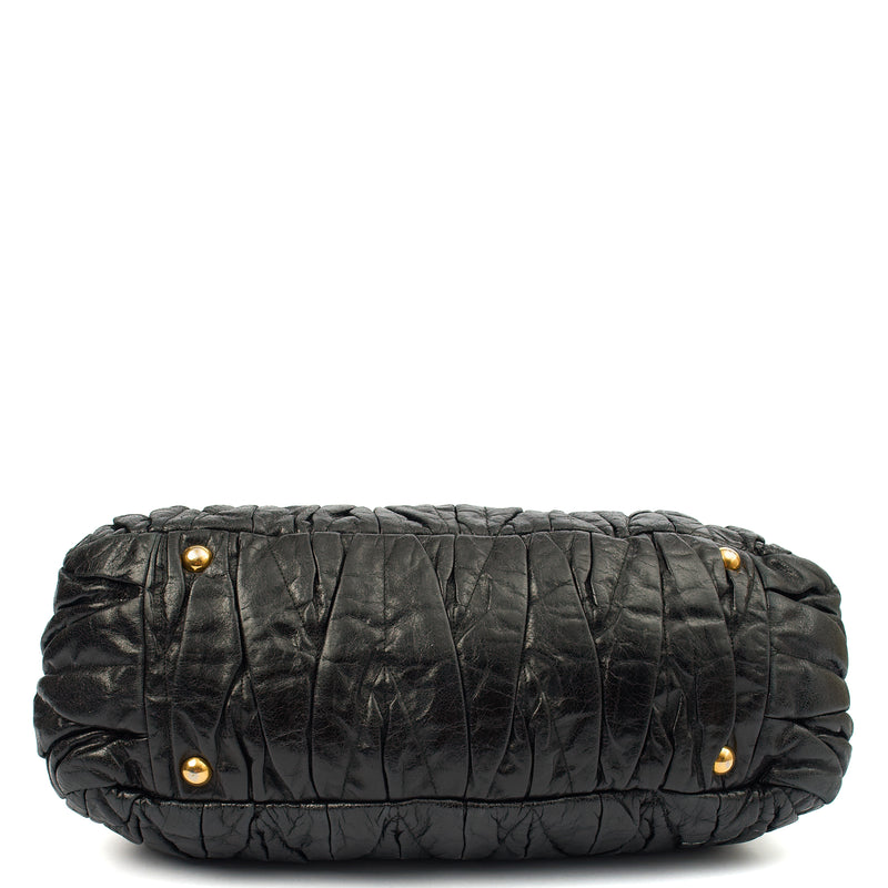 Picture of Miu Miu Cross Body Madras in Black, Patent Leather