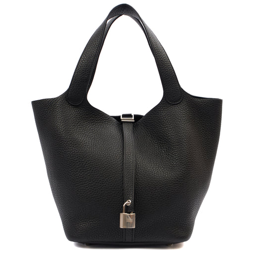 Picture of Hermes Tote Picotin 22 in Black, Clemence Leather
